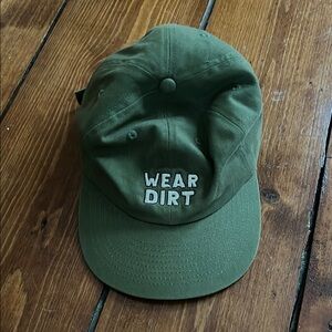 Green ‘Wear Dirt’ Baseball Cap with Embroidered Text
